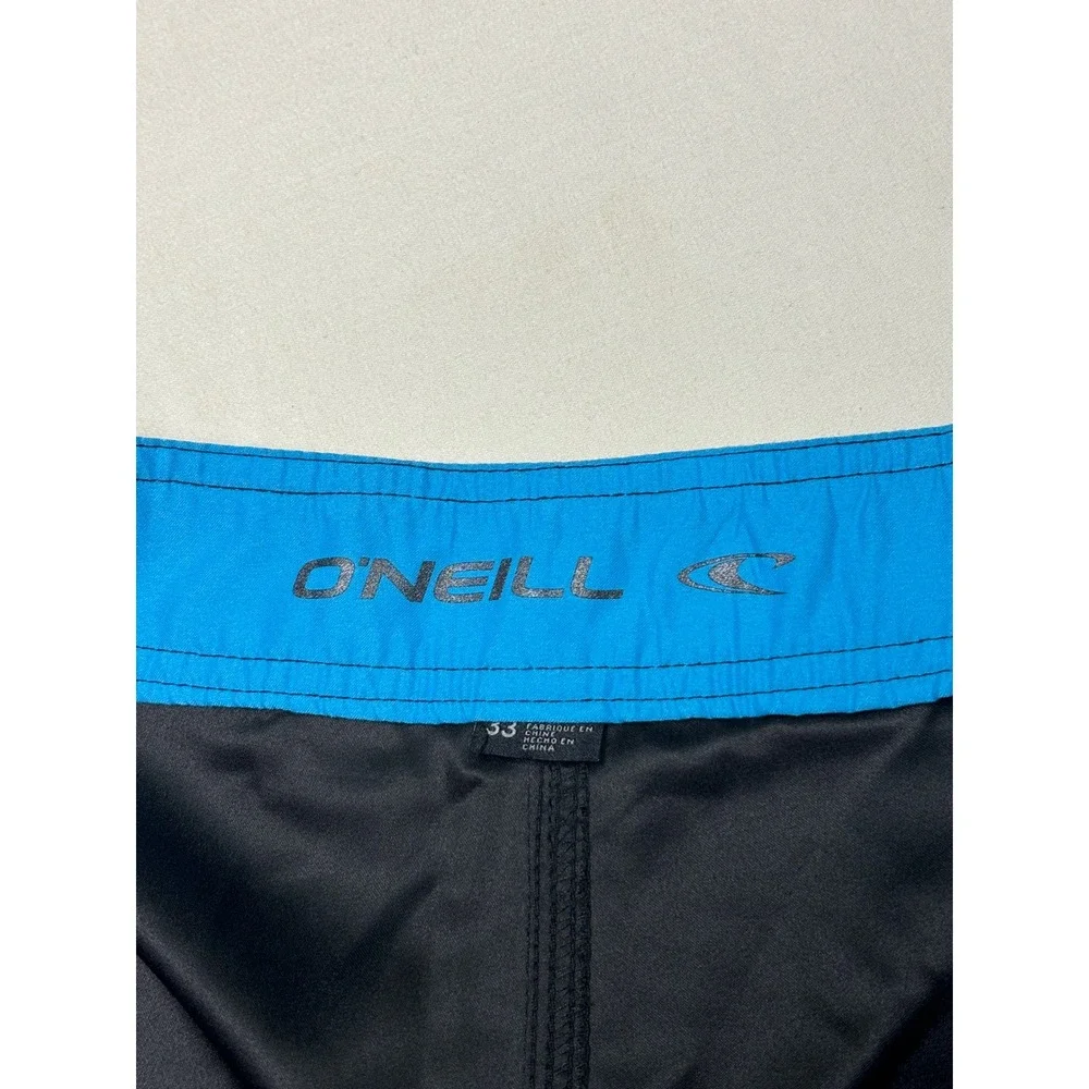 NWT ONeill Mens Santa Cruz Solid 2.0 Board Shorts Black Blue Size 33X11